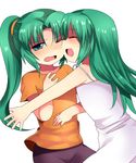  green_hair higurashi_no_naku_koro_ni multiple_girls siblings sisters sonozaki_mion sonozaki_shion subaru_(yachika) twins 
