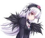  dress hairband long_hair red_eyes rozen_maiden silver_hair solo suigintou tomusooya wings 