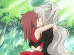  aoi_nagisa blush closed_eyes couple hanazono_shizuma hug kiss multiple_girls school_uniform screencap strawberry_panic! yuri 