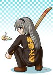  1girl artist_request blood bokken bousouzoku clannad clothes_writing delinquent sakagami_tomoyo sunohara_youhei sword tokkoufuku weapon wooden_sword 