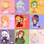  barasuishou blonde_hair blue_dress blue_eyes bonnet bow brown_hair collar copy_ability crossover doll dress drill_hair flower_eyepatch frills green_dress green_eyes green_hair hairband hat head_scarf hina_ichigo kanaria kirakishou kirby kirby_(series) lolita_hairband long_sleeves looking_at_viewer multiple_girls pink_bow red_dress rozen_maiden shinku sidelocks silver_hair souseiseki standing suigintou suiseiseki top_hat twin_drills twintails white_hair yellow_dress yellow_eyes 