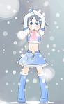  ikeda_jun_(mizutamari) midriff original scarf snow solo 