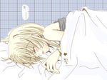  aihara_(keitora) bed_sheet blonde_hair closed_eyes fate_testarossa lowres lyrical_nanoha mahou_shoujo_lyrical_nanoha_strikers sleeping solo 