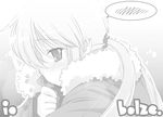  artist_name blush bolze coat flying_sweatdrops greyscale hayate_no_gotoku! long_hair looking_at_viewer monochrome profile sanzen'in_nagi scrunchie solo spoken_squiggle squiggle twintails 