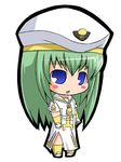  alice_carroll aria blue_eyes blush_stickers chibi green_hair long_hair lowres pac-man_eyes solo suntail uniform 