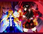  bangs blonde_hair fate/hollow_ataraxia fate/stay_night fate_(series) luviagelita_edelfelt magic multiple_girls pin.x toosaka_rin wallpaper 