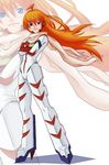  1girl blue_eyes bodysuit buster_machine_7 crossed_arms himegami_shino nono_(top_wo_nerae_2!) orange_hair scarf solo top_wo_nerae_2! white_bodysuit zoom_layer 