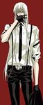  blood gloves goth gothic katekyo_hitman_reborn katekyo_hitman_reborn! long_hair necktie superbi_squalo suspenders tie white_eyes white_hair 