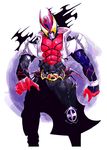  armor bat belt chain horns kamen_rider kamen_rider_kiva male_focus mask nabeshiki_(rakuneko_yashiki) solo 