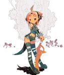  ahoge animal_ears cat_ears copyright_request headphones hiruma_andon solo striped striped_legwear sword tail thighhighs weapon 