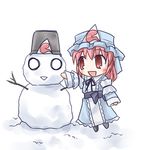  chibi hat lim-r saigyouji_yuyuko snowman solo touhou 
