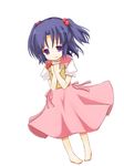  bad_id bad_pixiv_id barefoot child clannad dress hair_bobbles hair_ornament ichinose_kotomi solo two_side_up yuzuki_(yuduame) 