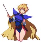  armor arrow blonde_hair blue_eyes cape cropped_legs detached_sleeves faye_(ffmq) final_fantasy final_fantasy_mystic_quest kara_(color) short_hair shoulder_pads solo 