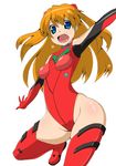 :d adapted_costume armpits bangs bare_shoulders blue_eyes boots breasts covered_nipples eyebrows_visible_through_hair from_side gloves groin happy headgear highleg highleg_leotard hips leotard long_hair looking_at_viewer neon_genesis_evangelion open_mouth orange_hair outstretched_arms pilot_suit plugsuit red_footwear red_leotard simple_background small_breasts smile solo souryuu_asuka_langley spread_arms spread_legs squatting thigh_boots thighhighs thighs toudori turtleneck white_background 