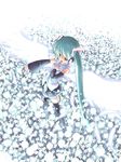  aqua_hair hatsune_miku long_hair mikage_baku solo thighhighs vocaloid wings 