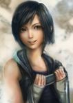  bad_id bad_pixiv_id black_hair brown_eyes final_fantasy final_fantasy_vii final_fantasy_vii_advent_children miche realistic smile solo yuffie_kisaragi 