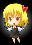  chibi hair_ribbon lowres michii_yuuki outstretched_arms ribbon rumia solo spread_arms touhou 