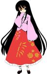  black_hair dress houraisan_kaguya long_hair michii_yuuki smile solo touhou very_long_hair 