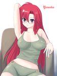  breasts covered_nipples glasses large_breasts lingerie long_hair niwatori_kokezou red_hair tengen_toppa_gurren_lagann undershirt underwear yellow_eyes yoko_littner yomako 