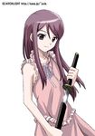  cross_channel dress kirihara_touko long_hair lowres midori_(searchlight) smile solo sword weapon 