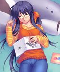  book glasses kanon kawasumi_mai oekaki sleeping solo zen 