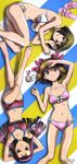  :d absurdres amami_haruka arm_up armpits arms_behind_head arms_up ass bangs barefoot bikini black_hair bob_cut bow breasts brown_hair cleavage crossed_legs eyewear_removed feet fetal_position flat_chest foreshortening from_above green_eyes grin hagiwara_yukiho hair_bow hairband heart highres idolmaster idolmaster_xenoglossia kurata_ayako large_breasts leg_up legs long_hair long_legs looking_at_viewer lying megami minase_iori multiple_girls navel non-web_source o-ring o-ring_bottom o-ring_top official_art on_back on_side open_mouth outdoors red_eyes sandals scan seashell shading_eyes shadow shell shiny shiny_hair shiny_skin shoes_removed short_hair sitting smile sports_bikini striped sunglasses swimsuit toe-point towel white_bikini yellow_eyes 