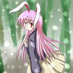  animal_ears baerun bunny_ears lowres pink_hair red_eyes reisen_udongein_inaba skirt solo touhou 