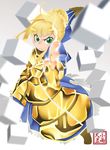  armor artoria_pendragon_(all) blonde_hair fate/stay_night fate_(series) green_eyes kosame_daizu saber solo 