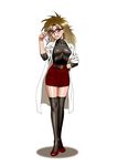  copyright_request glasses labcoat minazuki_juuzou miniskirt pencil_skirt skirt sleeves_rolled_up solo thighhighs zettai_ryouiki 