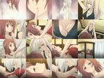  aoi_nagisa blush breasts cleavage collage hanazono_shizuma highres medium_breasts multiple_girls screencap showering strawberry_panic! yuri 