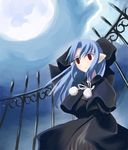  blue_hair len melty_blood pointy_ears red_eyes solo tsukihime zama_masaaki 