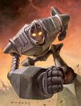  alex_horley glowing glowing_eyes iron_giant_(mecha) lowres mecha no_humans robot solid_eyes solo the_iron_giant 
