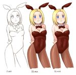  animal_ears bunny_ears bunnysuit multiple_views noise_(tsuzuki) original pantyhose 