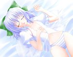  cirno flat_chest panties shirotsuki_kouta solo striped striped_panties touhou underwear 