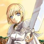  artist_request clare_(claymore) claymore claymore_(sword) lowres oekaki solo sword weapon 