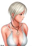  anime breasts bust cleavage earrings girl jewelry necklace rfu ryu_(artist) ryu_(ryu's_former_site) short_hair upper_body 