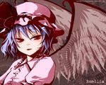  fang hat nazuna_akaru pink_hat remilia_scarlet ribbon solo touhou wings 