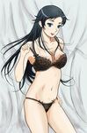  artist_request black_hair blood+ blue_eyes bra diva_(blood+) lingerie long_hair panties solo underwear underwear_only 