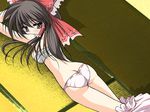  ass butt_crack danshaku hakurei_reimu looking_back panties sarashi solo touhou underwear 