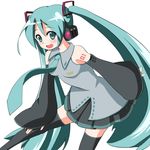  aqua_hair hatsune_miku long_hair shie_(m417) solo thighhighs twintails very_long_hair vocaloid 