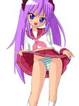  hiiragi_kagami lucky_star panties sawa_(snack_yoshie) skirt solo striped striped_panties underwear 