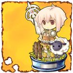  boots chibi copyright_request faux_figurine lowres mayuzumi pink_hair red_eyes sheep short_hair skirt solo 