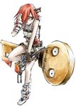  a.b.a artist_request bandages blood chain fingerless_gloves gloves guilty_gear hair_over_one_eye key key_in_head lowres paracelsus red_hair short_hair shorts solo 