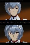  ayanami_rei bad_id bad_pixiv_id blue_hair comparison hair_ornament highres neon_genesis_evangelion plugsuit red_eyes rindou_(awoshakushi) short_hair smile solo vector_trace 
