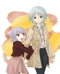  casual coat izayoi_sakuya multiple_girls remilia_scarlet shikai_(iesiki_56) short_hair touhou 