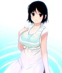  bad_id bad_pixiv_id black_hair breasts brown_eyes ishida_to_asakura large_breasts masao ripples satou-san short_hair smile solo water 