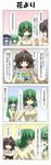  4girls 4koma alternate_costume ayaya~ blush cameo comic crossed_bandaids embarrassed fire_flower hat highres hinanawi_tenshi kazami_yuuka kochiya_sanae mario_(series) multiple_girls no_wings notebook o_o piranha_plant power-up rappa_(rappaya) school_uniform shameimaru_aya super_mario_bros. sweater tokin_hat touhou translated troll_face wiggler 