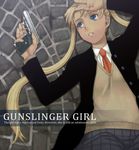  blonde_hair gun gunslinger_girl handgun itou_(onsoku_tassha) long_hair lying on_back pistol sett solo triela weapon 