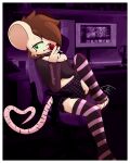 absurd_res anthro clothed clothing crossdressing girly hi_res kovvus lollipop_in_mouth male mammal murid murine rat rodent solo streamer tdfoxoo