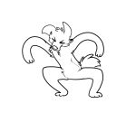 2019 3_frame_animation animated anthro canid canine crouching digital_drawing_(artwork) digital_media_(artwork) eyes_closed featureless_crotch fur handpaw headbanging high_framerate hindpaw male maligaytor mammal nude paws plantigrade short_playtime simple_background sketch snout solo tail white_background